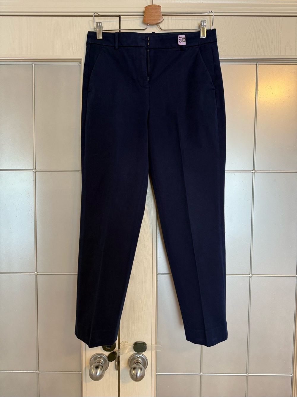 J. Crew Navy Cropped Straight-Leg Pants
